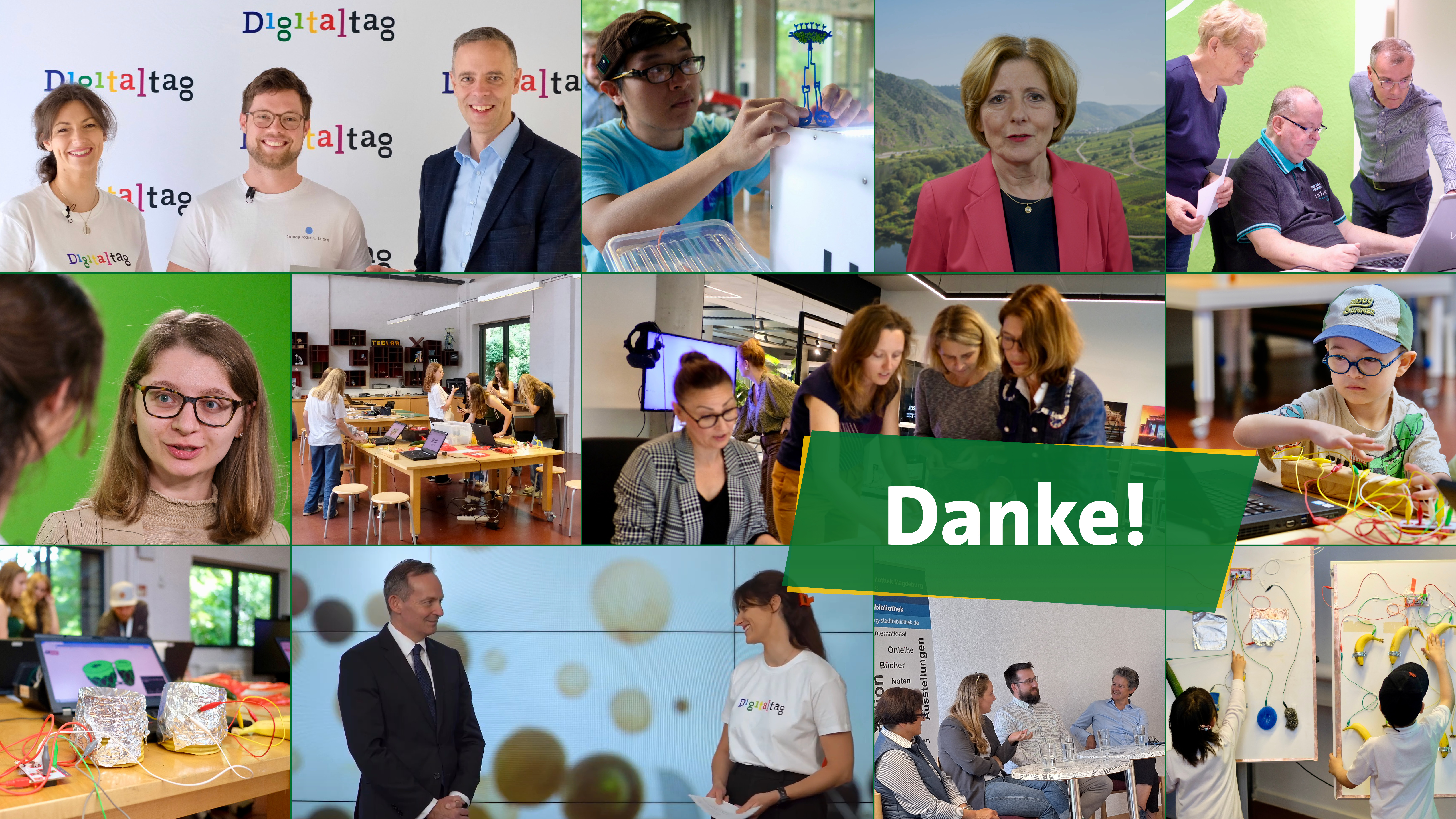 Impressionen vom Digitaltag 2024, Textfächer mit der Aufschrift: Danke!