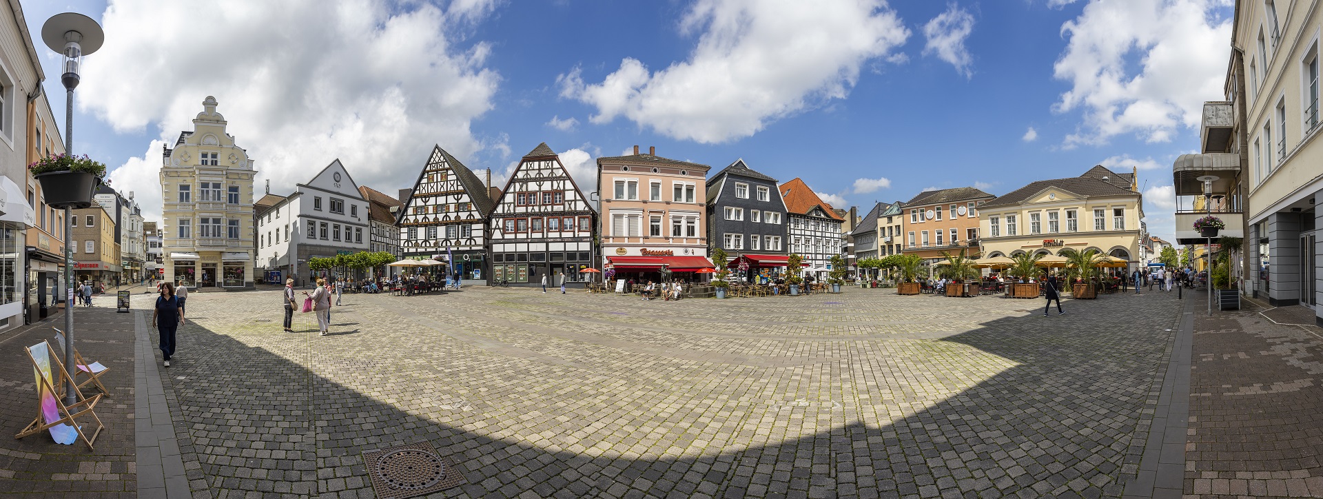Panoramaansicht des Marktplatzes in Unna