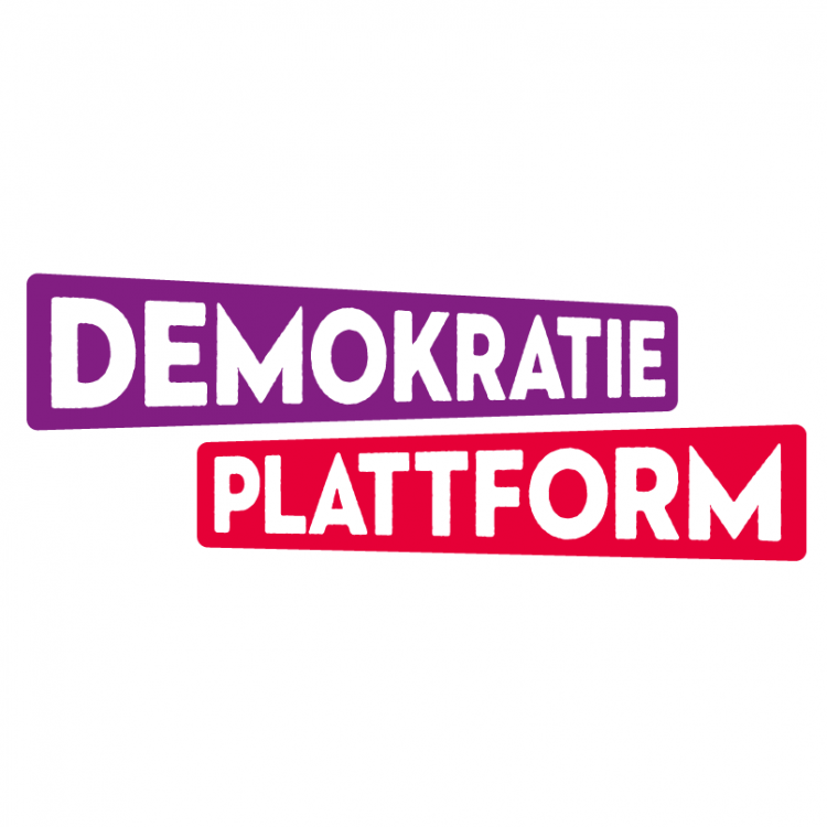 Logo mit dem Schriftzug Demokratie Plattform!