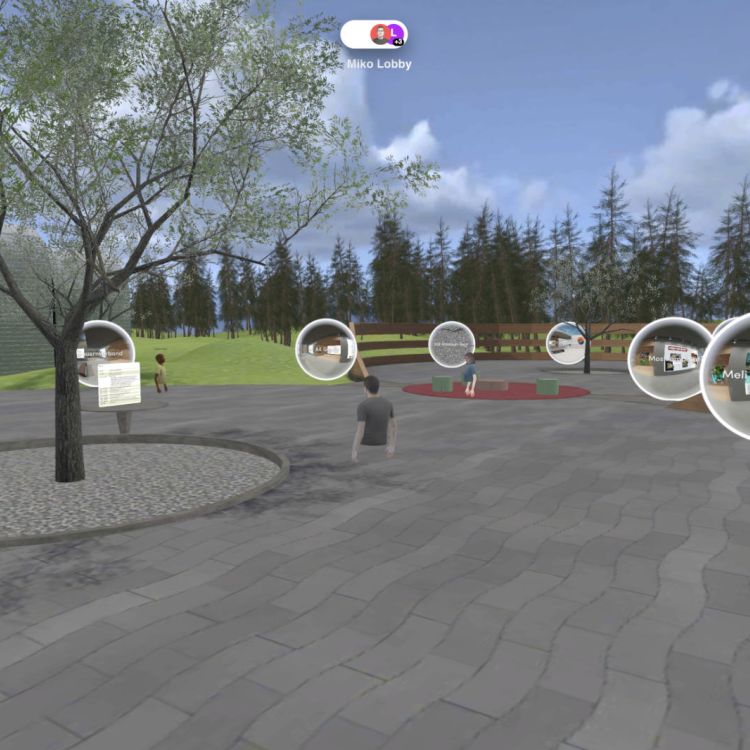 Screenshot eines virtuellen Raumes der virtuellen Mitmach-Konferenz 2022