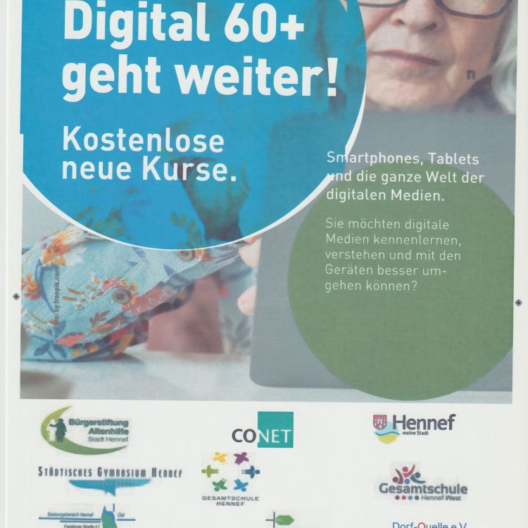 Foto einer Anzeige des Digtal 60+-Programms