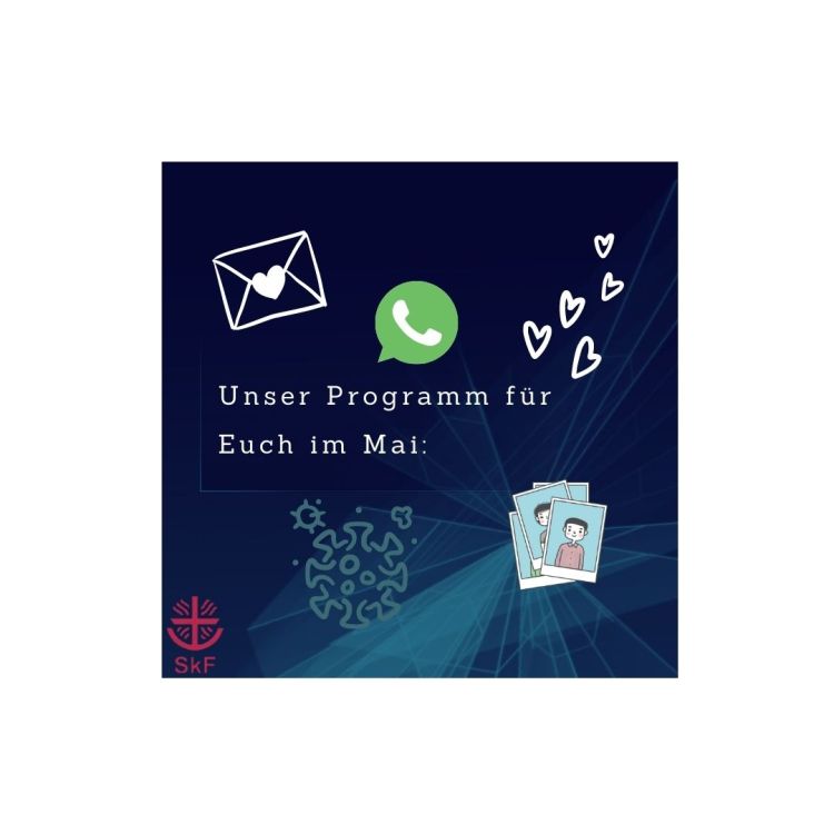 Blauer Hintergrund mit WhatsApp und Brief Symbol