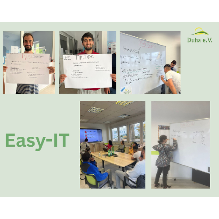 Fotocollage mit Impressionen von Veranstaltungen des Projekts "Easy-IT"
