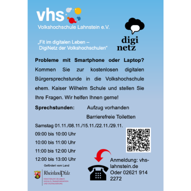 Flyer mit Terminen der Bürgersprechstunde